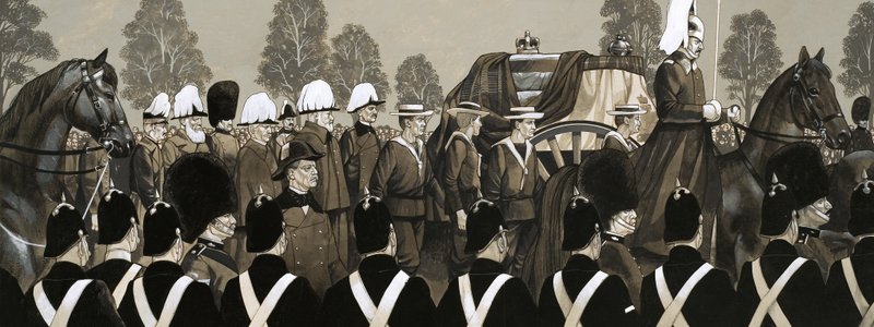 Drottning Victorias begravningskortege av Richard Hook