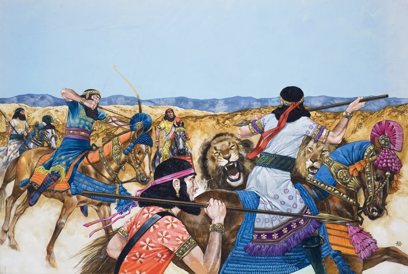 Warriors (gouache på papper) av Richard Hook