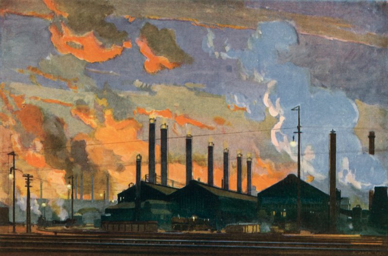 British Industries, Steel (färg litho) av Richard Jack
