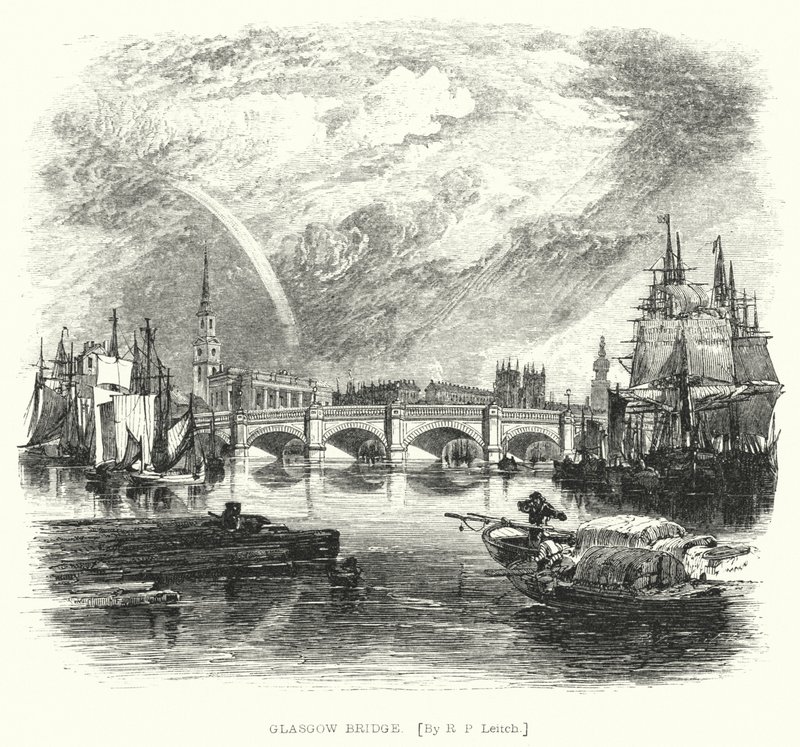 Glasgow Bridge (gravyr) av Richard Principal (after) Leitch