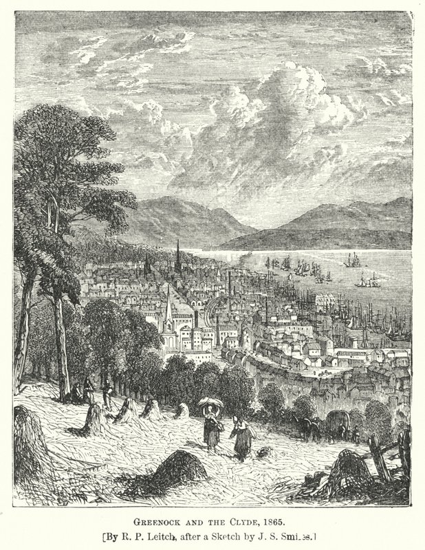Greenock and the Clyde av Richard Principal (after) Leitch