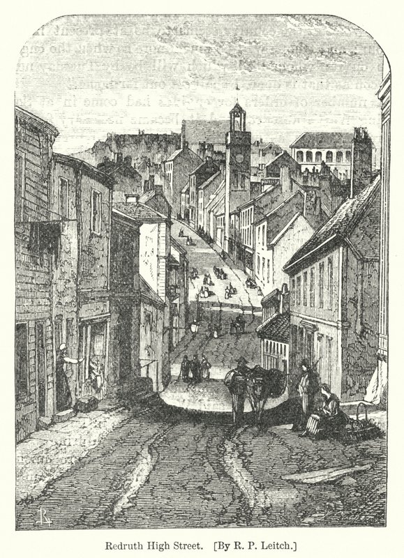 Redruth High Street (gravyr) av Richard Principal (after) Leitch
