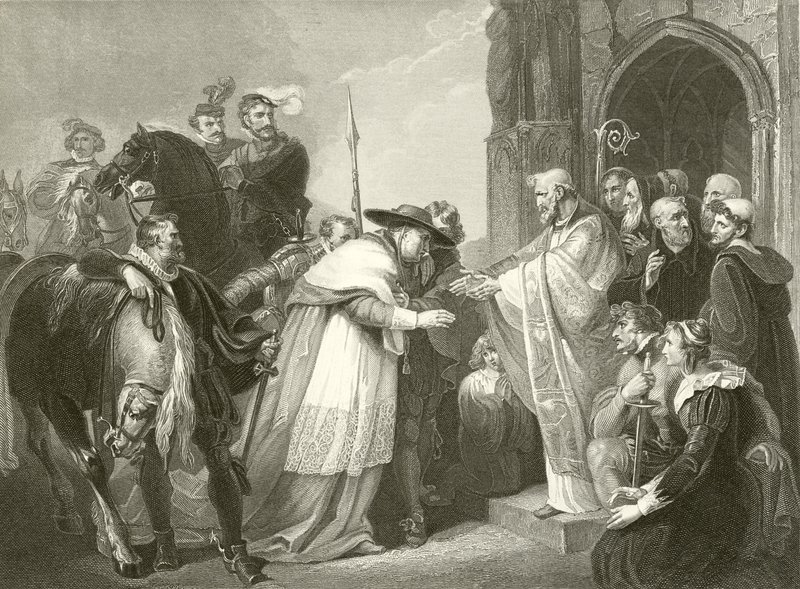 Kardinal Wolsey i Leicester Abbey av Richard Westall