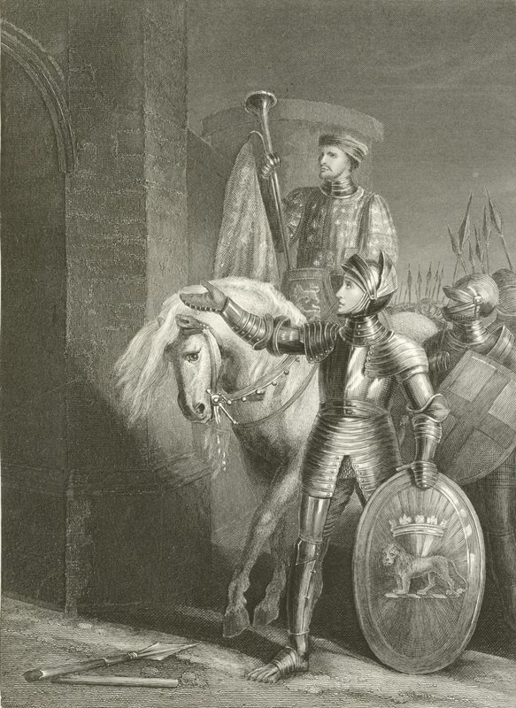 Kung Henrik V, före Harfleur av Richard Westall