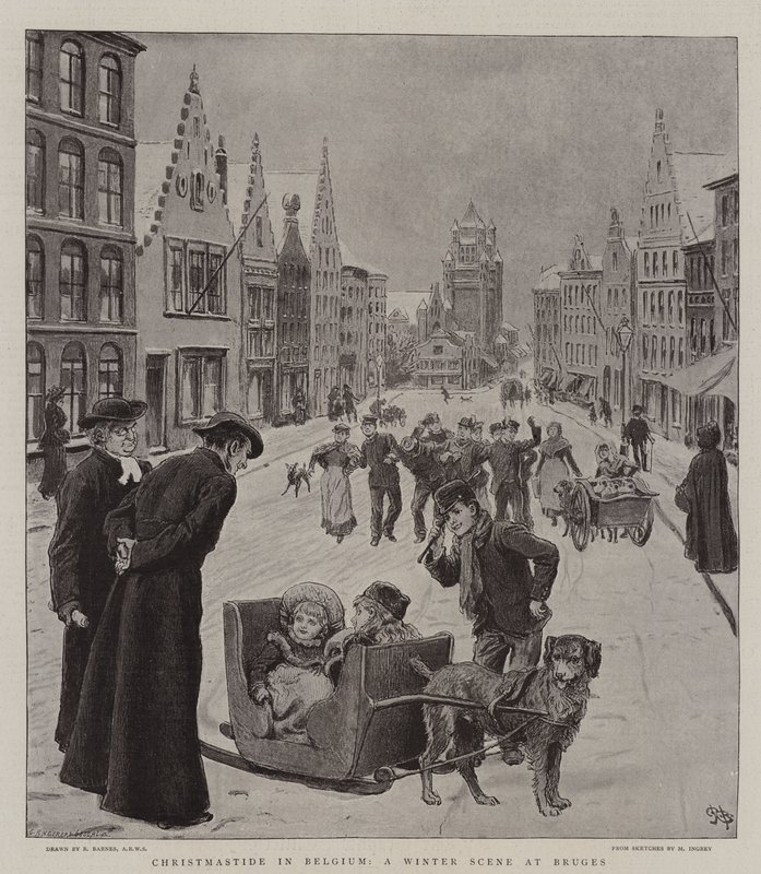 Jultid i Belgien, en vinterscen i Brygge av Robert Barnes