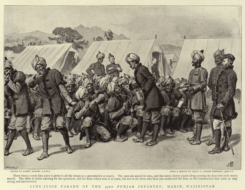 Lime-Juice Parade av 33:e Punjab Infantry, Makin, Waziristan av Robert Barnes