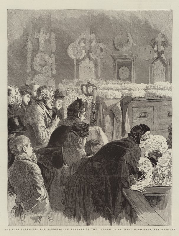 Det sista farvälet, Sandringhams hyresgäster i kyrkan St Mary Magdalene, Sandringham av Robert Barnes