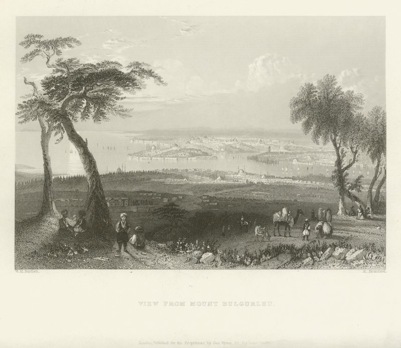 Utsikt från berget Bulgurlhu, Turkiet, 1839 av Robert Brandard