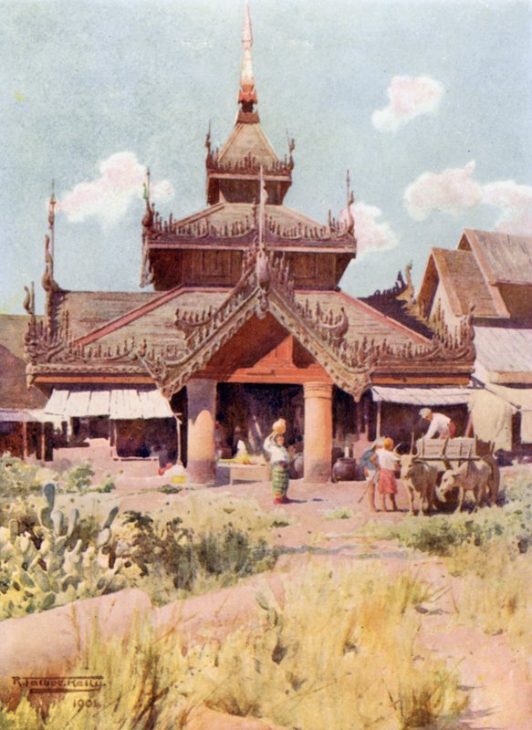 Ingång till basaren vid Shwe Dagon av Robert George Talbot Kelly
