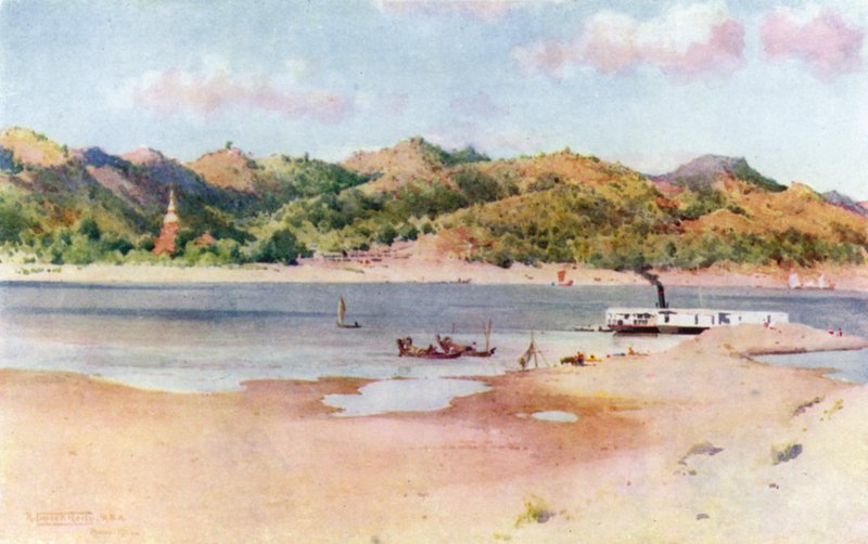 Landing-Ghaut vid Prome, Low River av Robert George Talbot Kelly