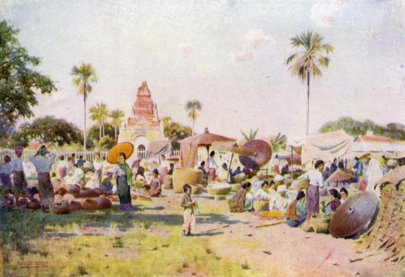 Marknadsplats vid Taungdwingyi av Robert George Talbot Kelly