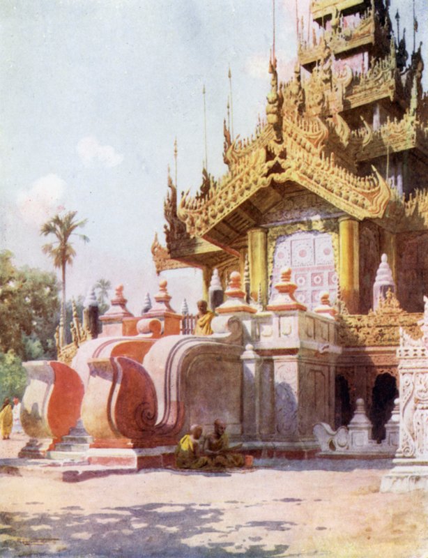 Portik av Queens Golden Monastery, Mandalay av Robert George Talbot Kelly