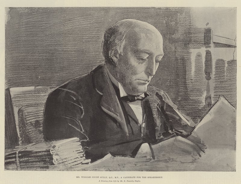 Mr William Court Gully, QC, MP, en kandidat till talmansposten av Robert Ponsonby Staples