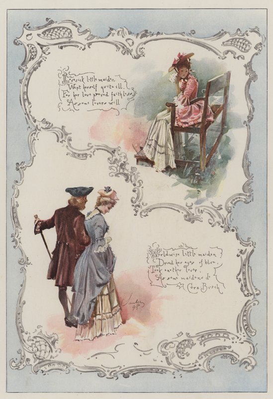 Kärlekssjuk Little Maiden (chromolitho) av Robert Sauber