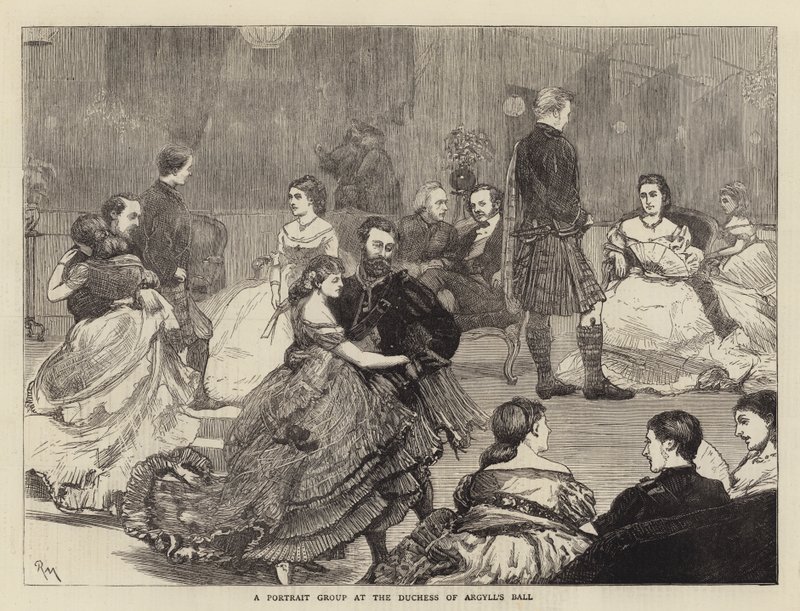 En porträttgrupp på hertiginnan av Argylls bal av Robert Walker Macbeth