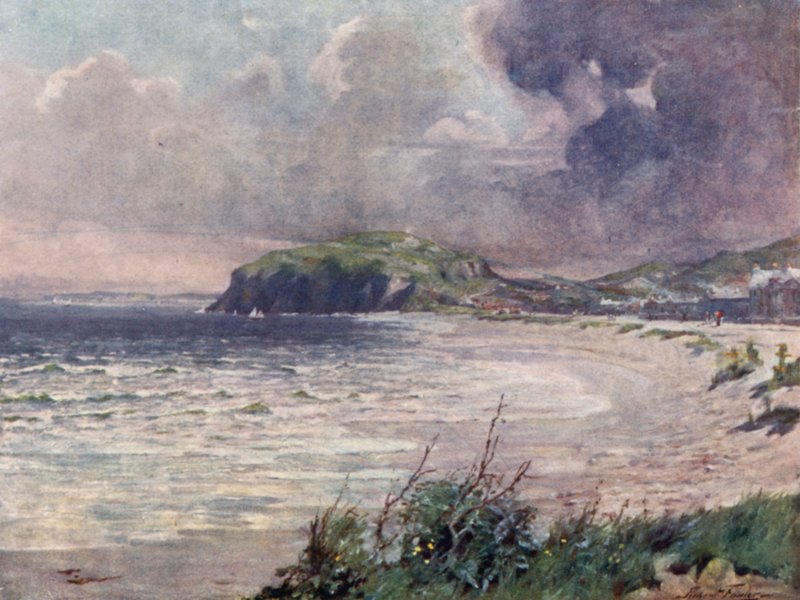 Breezy Morning, Llandudno Bay (färg litho) av Robert (after) Fowler