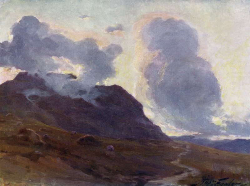 Kommande natt, nära Beddgelert (färg litho) av Robert (after) Fowler