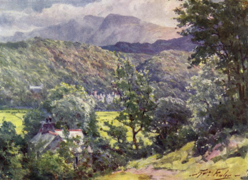 In the Woods, Farchynys, Barmouth Estuary (färg litho) av Robert (after) Fowler
