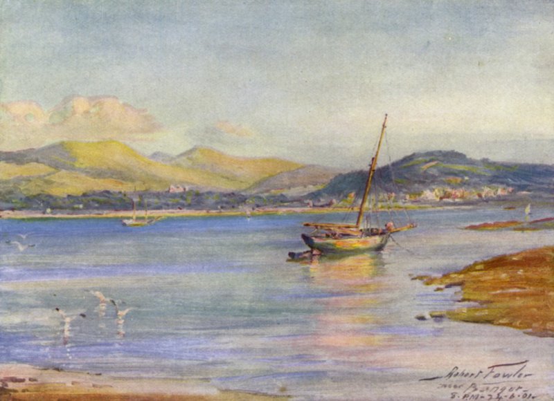 Nära Bangor (färg litho) av Robert (after) Fowler