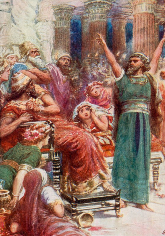 Nehemiah, kungens skänk (färg litho) av Robert Ambrose (after) Dudley