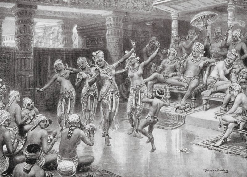 En stor indisk prins firar sin seger (litografi) av Robert Ambrose Dudley