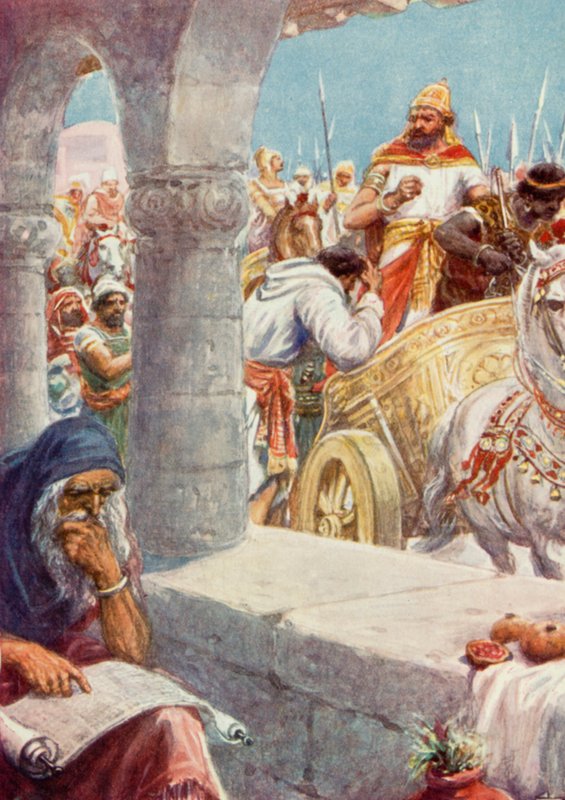 "Gå tvätta i Jordanien" (färg litho) av Robert Ambrose Dudley