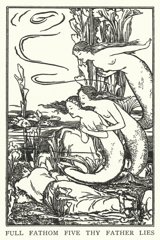 Fullfamna fem din far ljuger (litho) av Robert Anning Bell