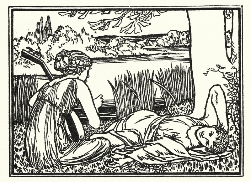 Illustration till dikter av John Keats: Endymion (litho) av Robert Anning Bell