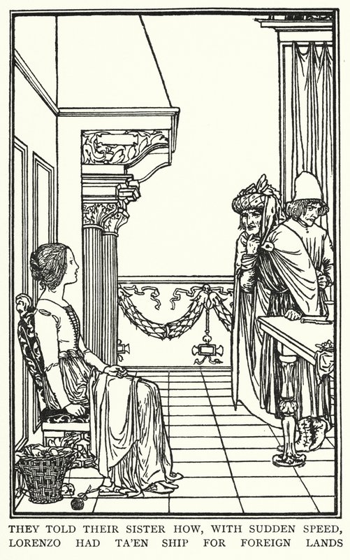 Illustration till dikter av John Keats: Isabella or The Pot of Basil (litho) av Robert Anning Bell