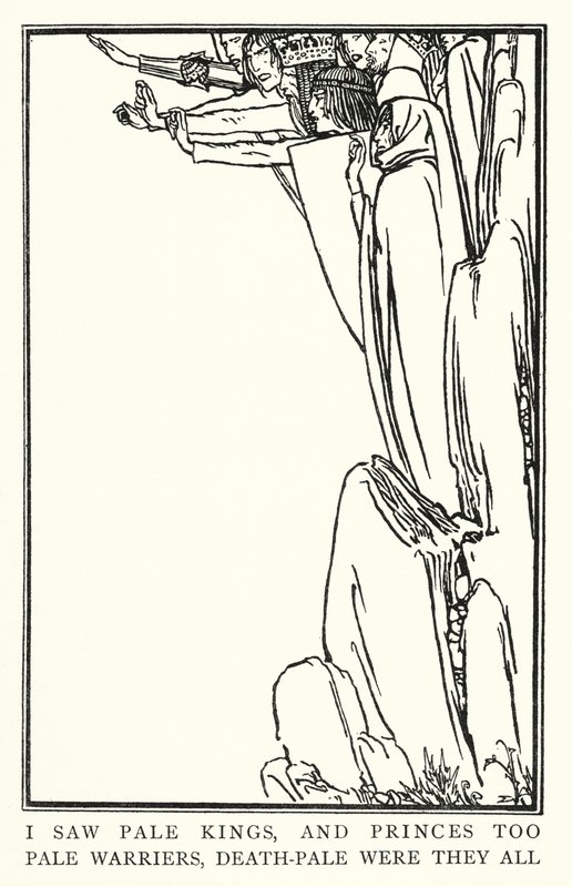 Illustration till dikter av John Keats: La Belle Dame Sans Merci (litho) av Robert Anning Bell