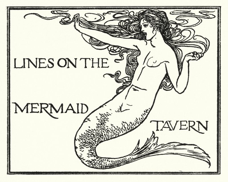 Illustration till dikter av John Keats: Lines on the Mermaid Tavern (litho) av Robert Anning Bell