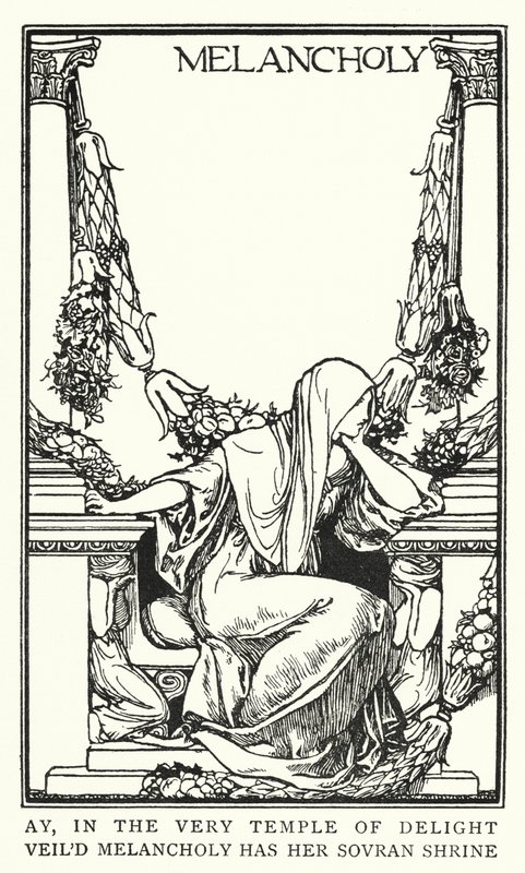 Illustration till dikter av John Keats: Melankoli (litho) av Robert Anning Bell