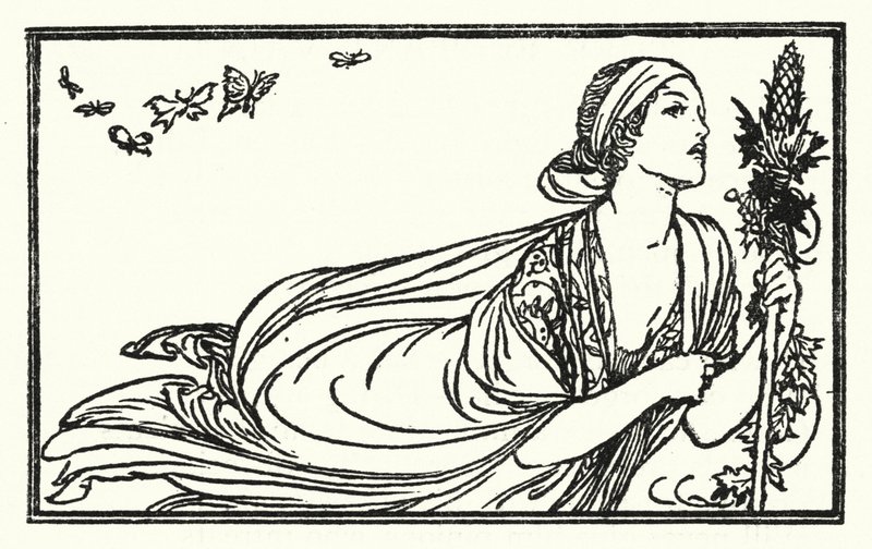 Illustration till dikter av John Keats: Sleep And Poetry (litho) av Robert Anning Bell