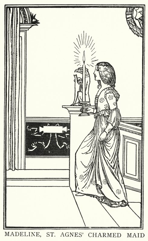 Illustration till dikter av John Keats: The Eve of St Agnes (litho) av Robert Anning Bell