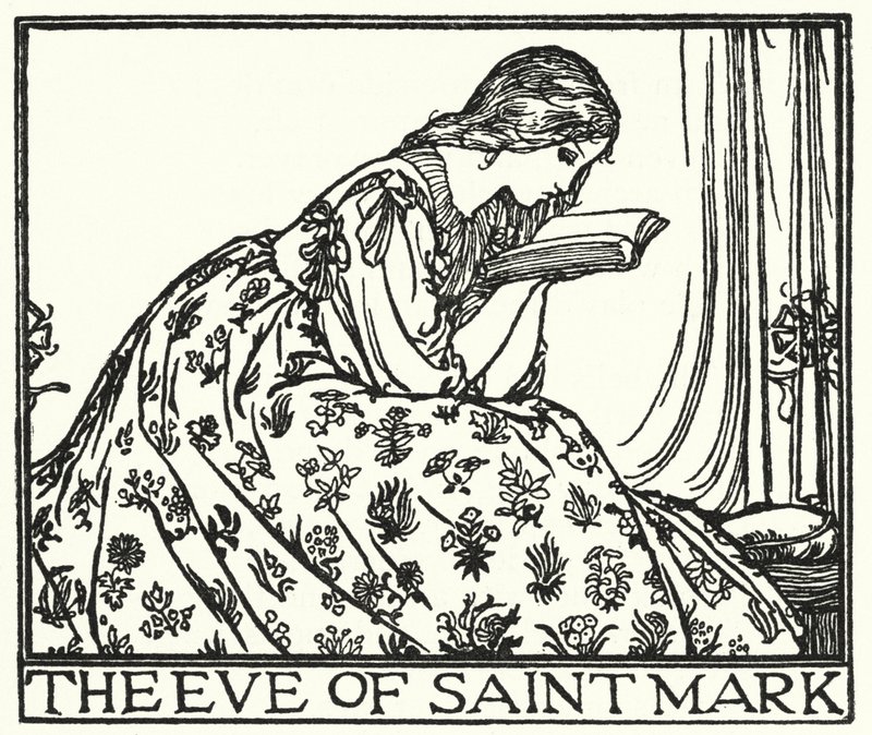 Illustration till dikter av John Keats: The Eve of St Mark (litho) av Robert Anning Bell