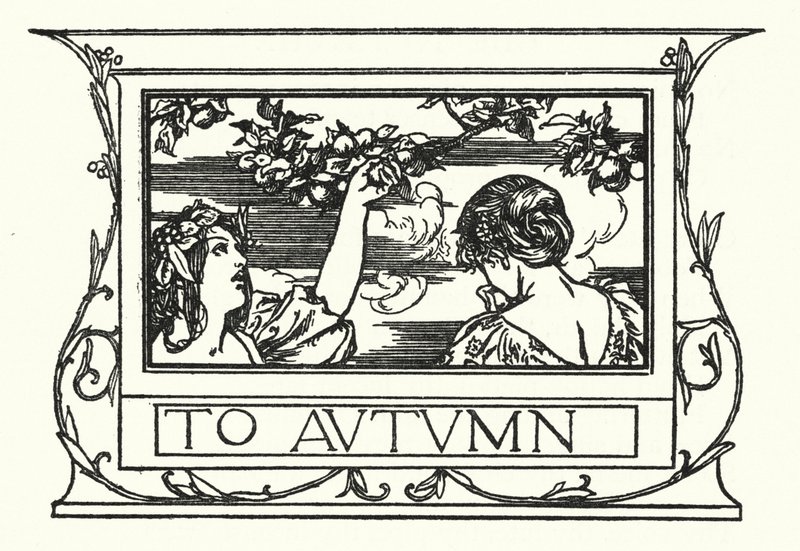 Illustration till dikter av John Keats: To Autumn (litho) av Robert Anning Bell