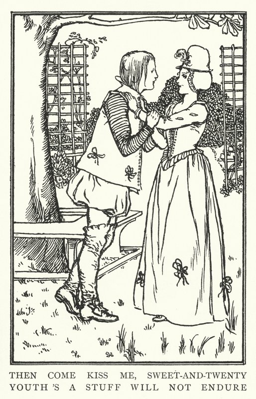 Kom då och kyss mig, söt-och-tjugo, ungdom är en grej som inte kommer att tåla (litho) av Robert Anning Bell