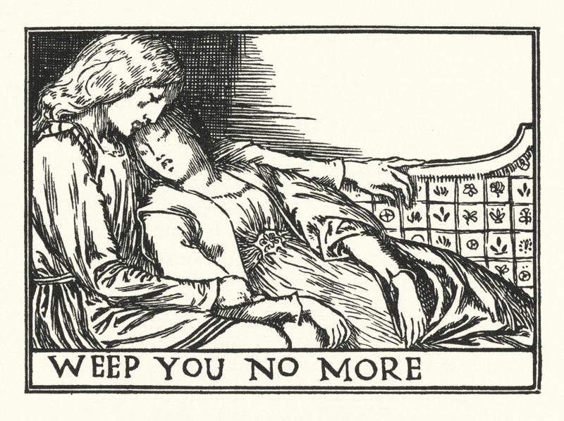 Gråt dig inte mer (litho) av Robert Anning Bell