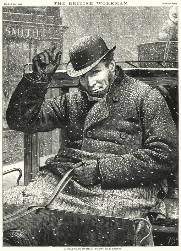 A Well-to-Do Cabman (gravyr) av Robert Barnes