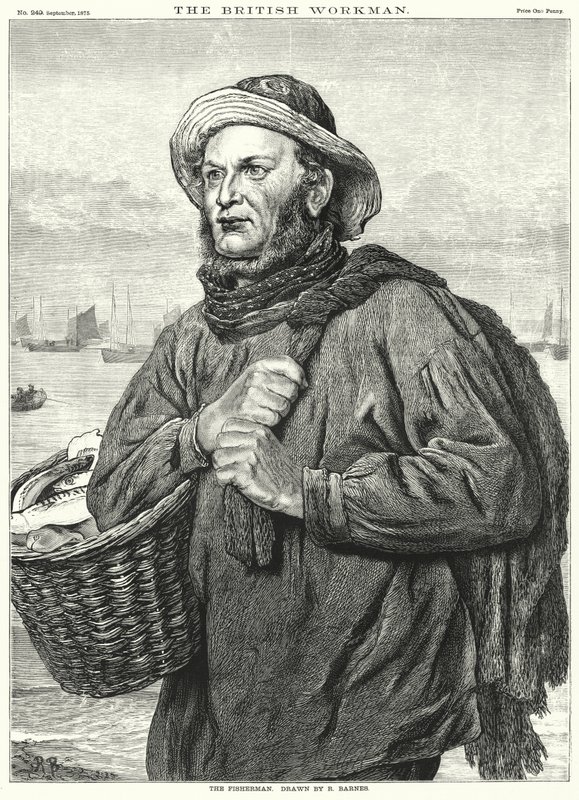 Fiskaren (gravyr) av Robert Barnes