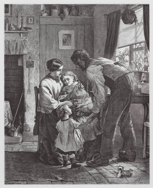 Det sjuka barnet (gravyr) av Robert Barnes