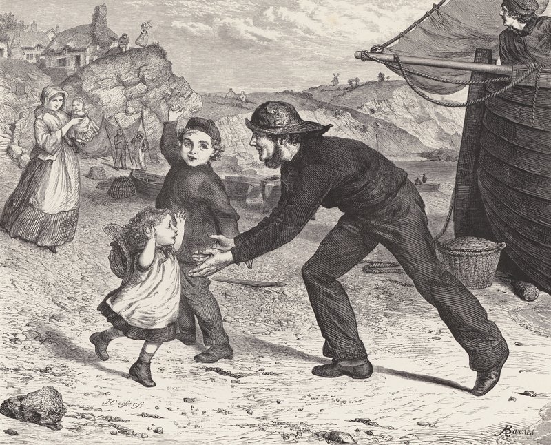Fiskarens återkomst (gravyr) av Robert Barnes