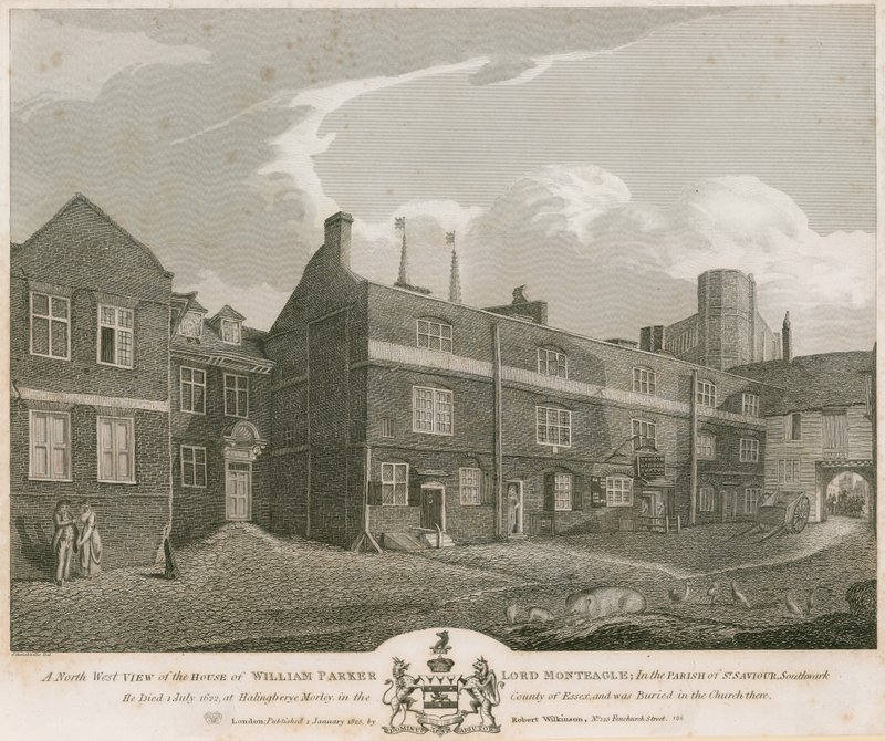 En nordvästlig vy av William Parkers hus, Lord Monteagle av Robert Blemell Schnebbelie