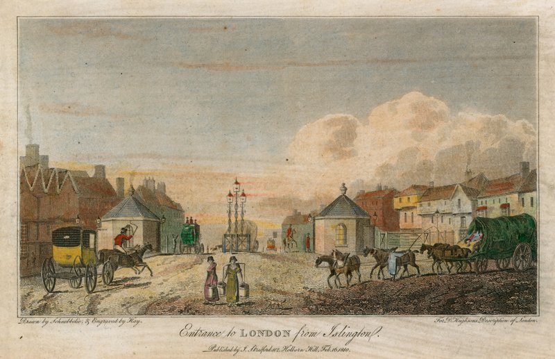 Ingång till London från Islington av Robert Blemell Schnebbelie
