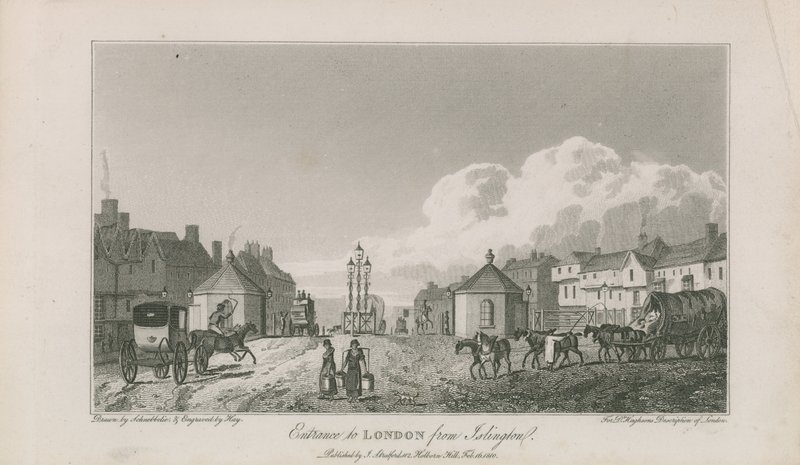 Ingång till London från Islington av Robert Blemell Schnebbelie