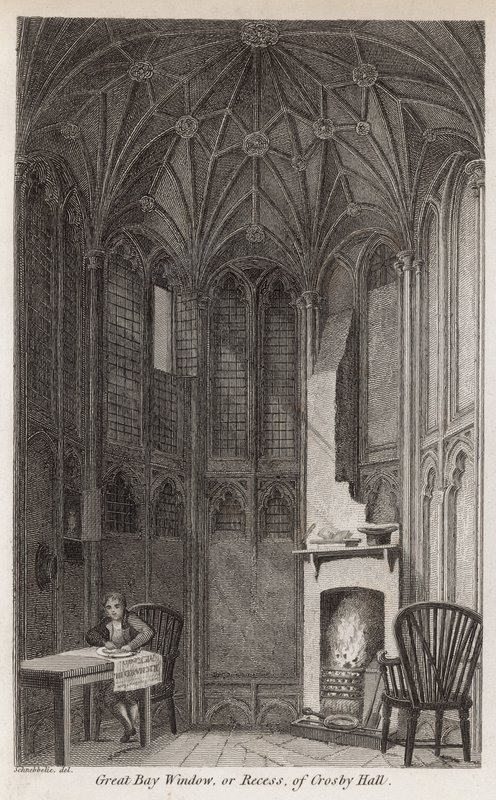 Stort burspråk, eller fördjupning, i Crosby Hall av Robert Blemell Schnebbelie