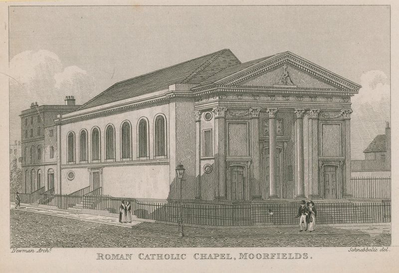 Romersk-katolskt kapell i Moorfields av Robert Blemell Schnebbelie