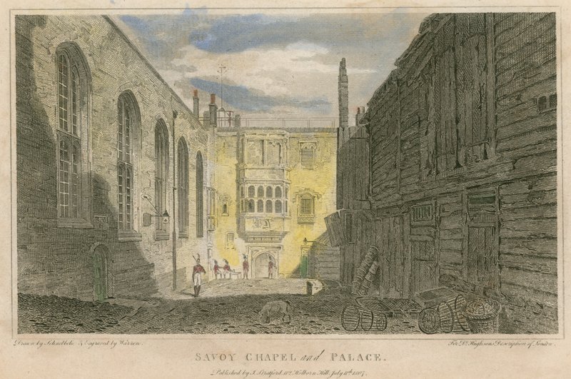Savoy Chapel and Palace, London av Robert Blemell Schnebbelie
