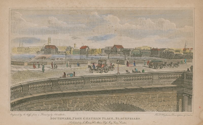 Southwark, från Chatham Place, Blackfriars av Robert Blemell Schnebbelie