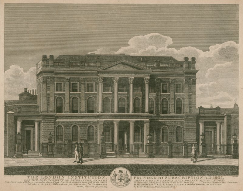 The London Institution for the Advancement of Literature and the Diffusion of Useful and Polite Knowledge (Londoninstitutionen för främjande av litteratur och spridning av nyttig och artig kunskap) av Robert Blemell Schnebbelie